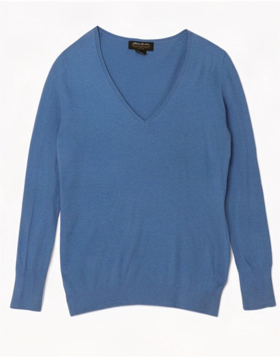 Eddie Bauer Ανδρικό πουλόβερ με λαιμόκοψη με V λαιμόκοψη, μικρό μπλε βαμβακερό