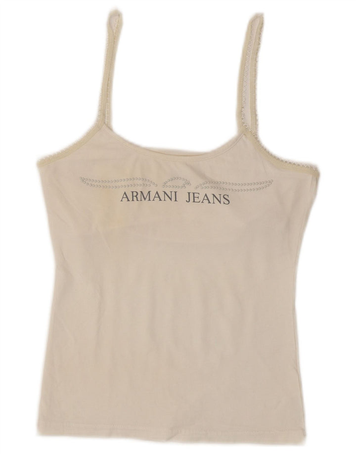 Armani Jeans Γυναικείο Graphic Crop Cami Top UK 8 Small White