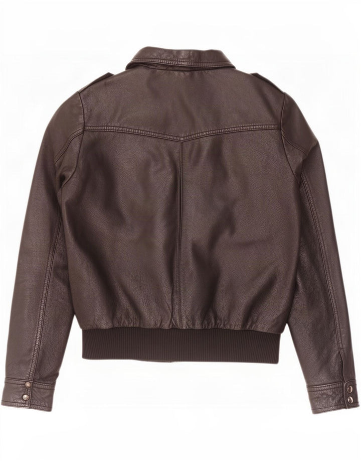 H&M Γυναικείο Military Leather Jacket UK 14 Medium Black