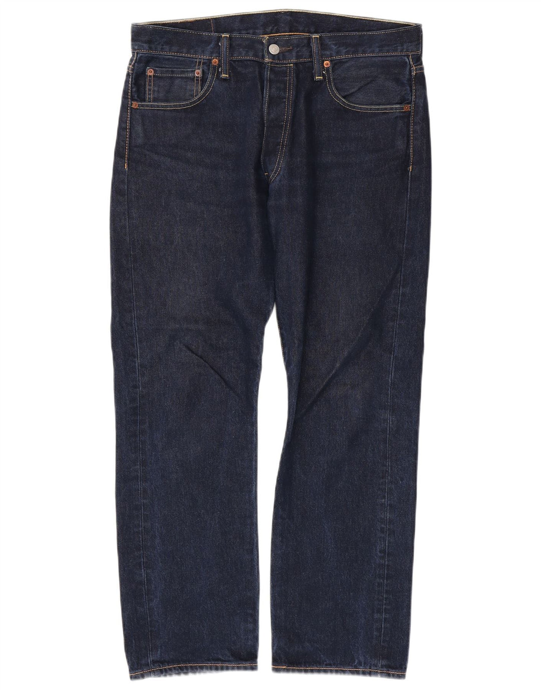 Levi's Mens 501 Straight Jeans W34 L30 Navy Blue Cotton