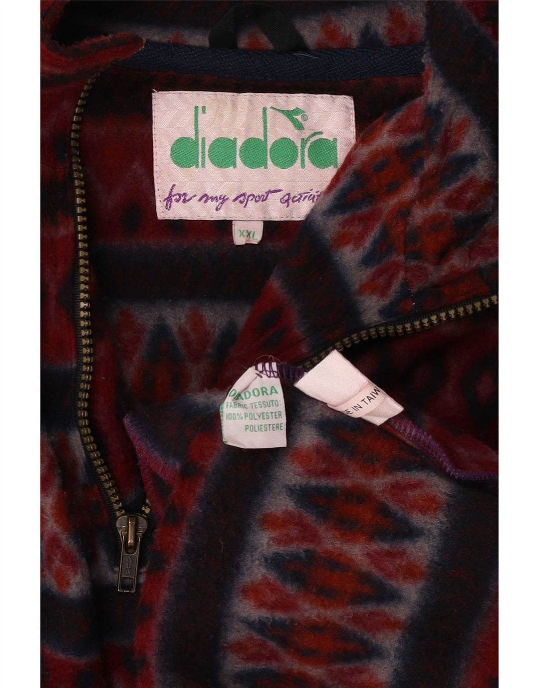 Diadora ανδρικό φερμουάρ με λαιμόκοψη Fleece Jumper 2XL Maroon γεωμετρικός πολυεστέρας