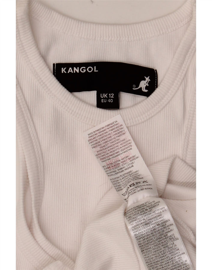 Γυναικείο φανελάκι KANGOL Crop τοπ UK 12 μεσαίο λευκό βαμβακερό