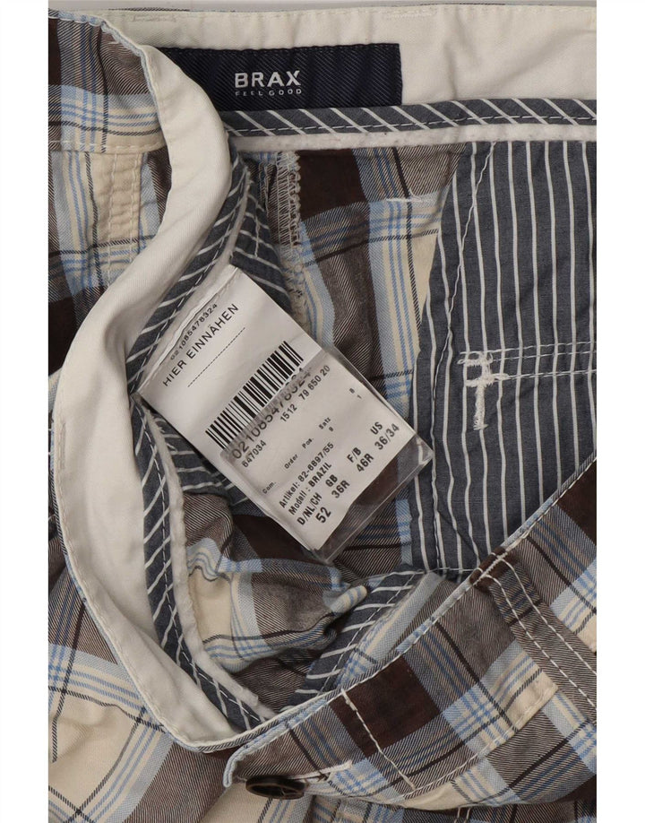 Brax Ανδρικό σορτς Cargo W36 Large Beige Check Cotton