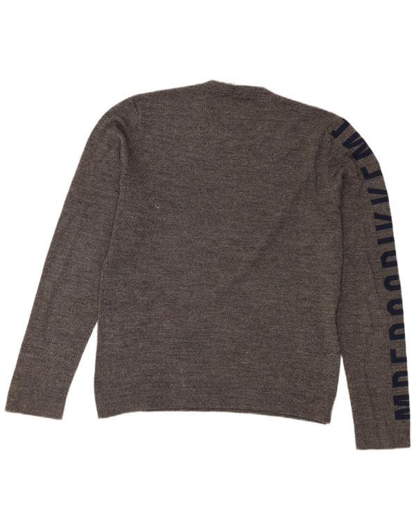 Ανδρικό πουλόβερ Bikkembergs Graphic Crew Neck Jumper Medium Grey Acrylic