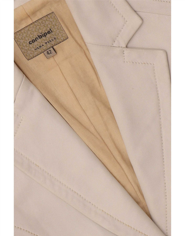 Conbipel Γυναικείο δερμάτινο σακάκι με 2 κουμπιά IT 42 Medium White