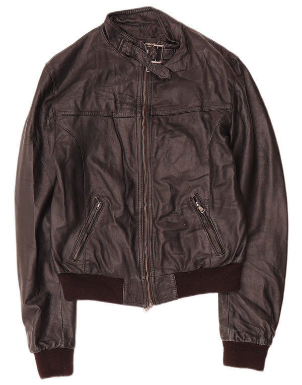 Vintage Womens Leather Jacket UK 12 Medium Black