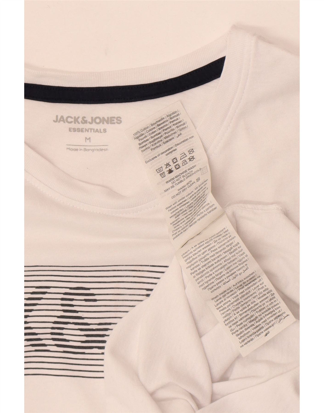 Jack & Jones Ανδρικό γραφικό μπλουζάκι Μπλουζάκι, μεσαίο λευκό βαμβακερό