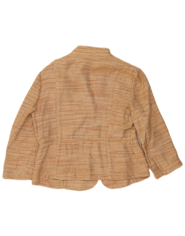 Zara Γυναικείο Μπουφάν Blazer 3/4 μανίκι EU 44 XL Μπεζ Λινό