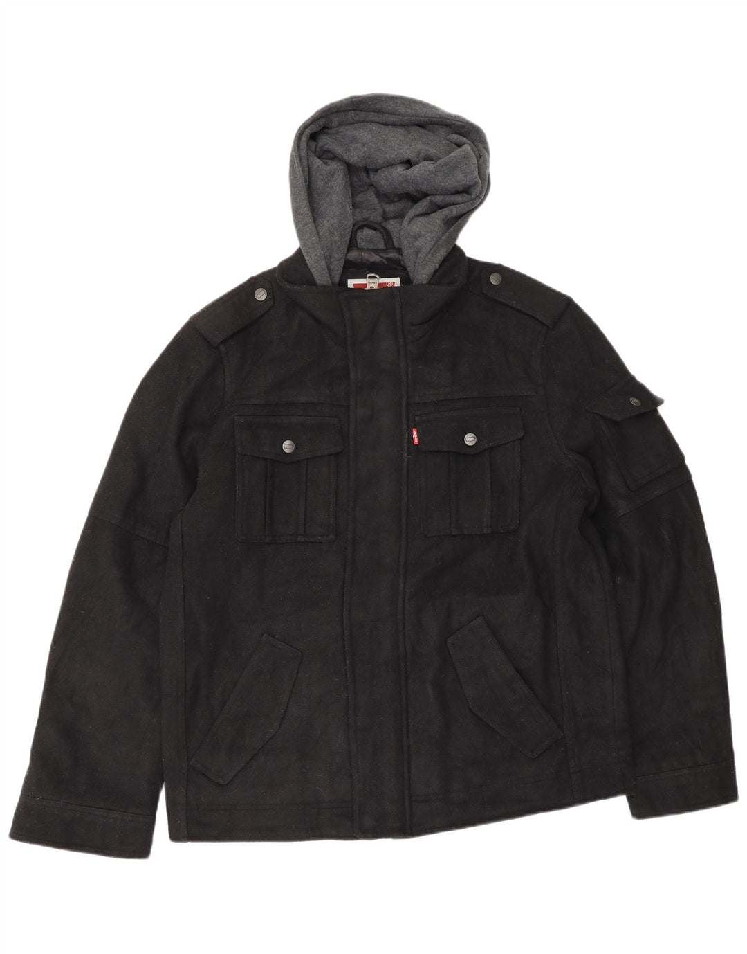 Ανδρικό μπουφάν LEVI'S με κουκούλα Military Windbreaker UK 38 Medium Black