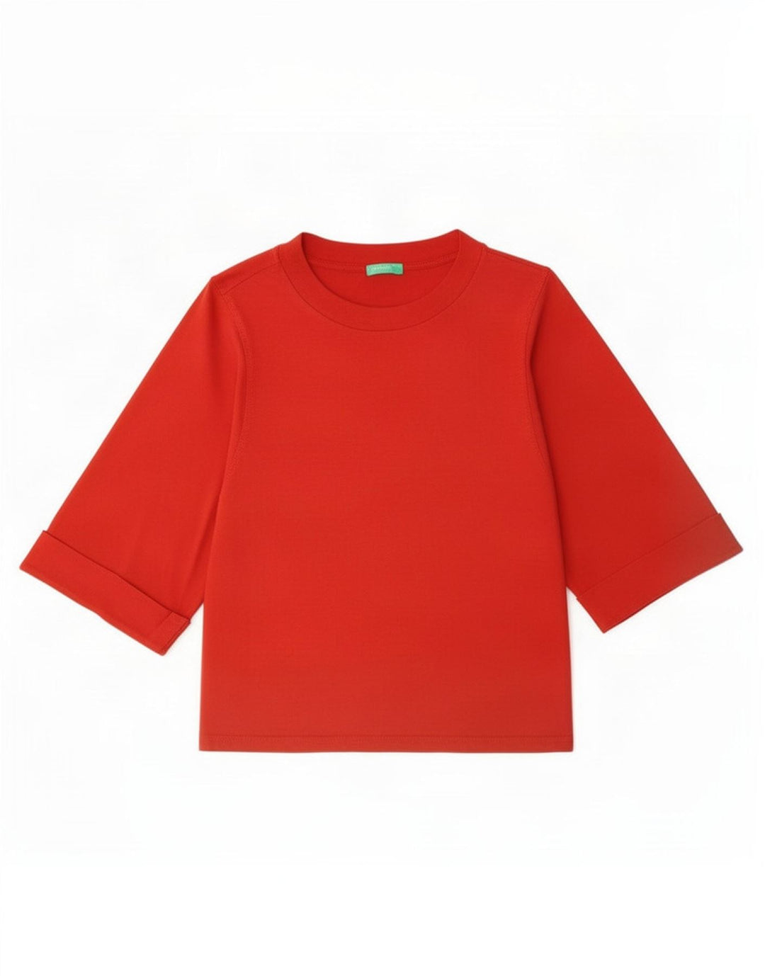 Benetton γυναικείο τοπ 3/4 μανίκι UK 14 Μεσαίο κόκκινο