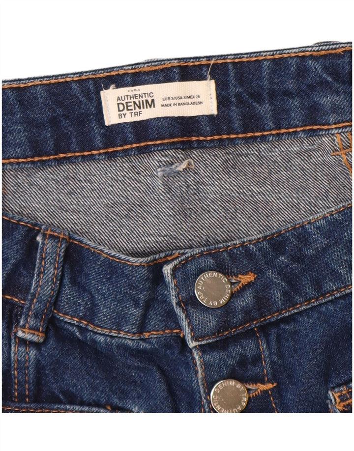 Zara Γυναικεία Μίνι Τζιν Φούστα Μικρή W26 Μπλε Βαμβακερή