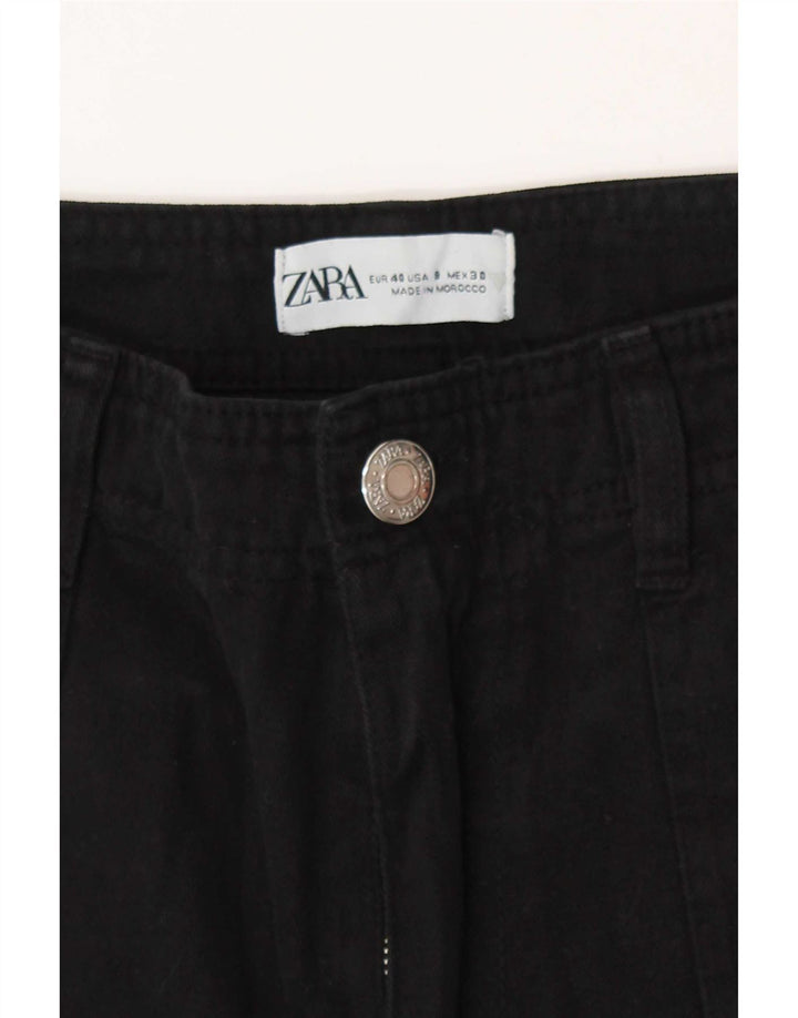 Zara Γυναικείο ίσιο παντελόνι Cargo EU 40 Medium W30 L30 Μαύρο