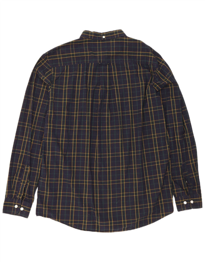 Farah Ανδρικό πουκάμισο Slim Fit 3XL Navy Blue Check Cotton