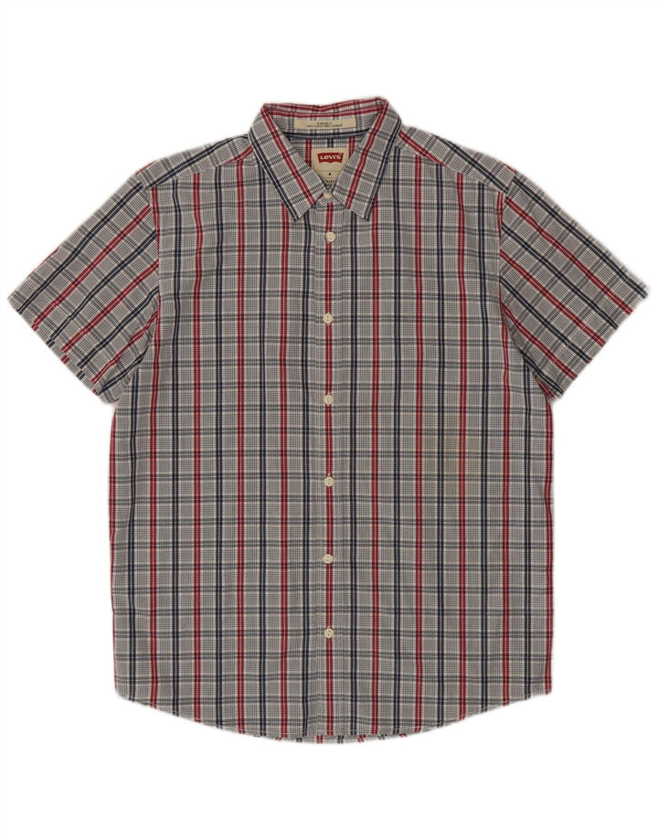 Ανδρικό κοντομάνικο πουκάμισο Levi's Standard Fit, μεσαίο μπλε βαμβακερό