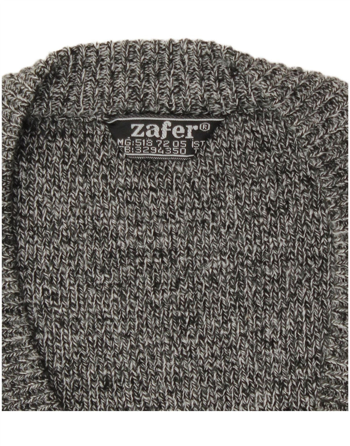 Vintage ανδρικό πουλόβερ ζακέτα Large Grey Fair Isle