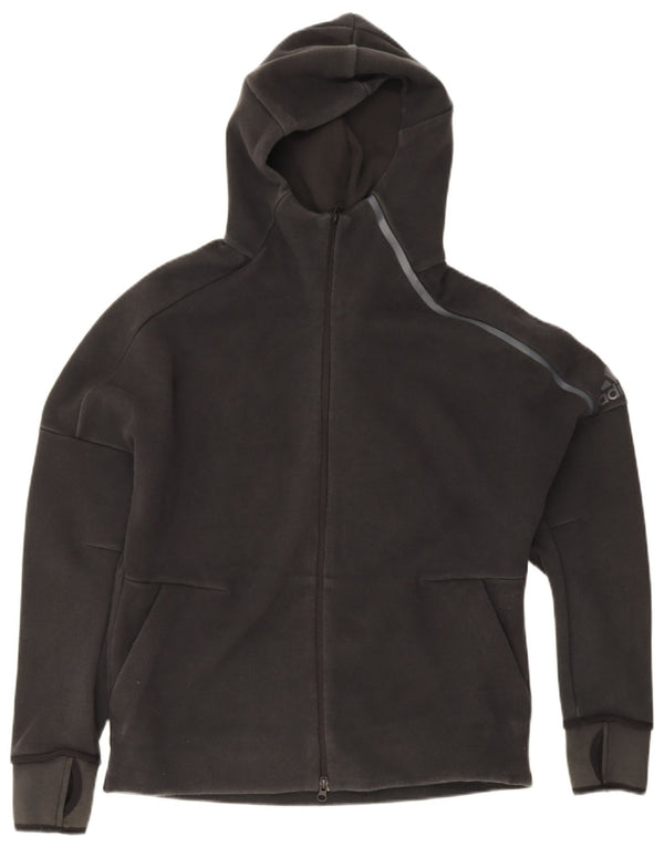 Γυναικείο πουλόβερ με κουκούλα Adidas UK 20/22 XL μαύρο βαμβακερό