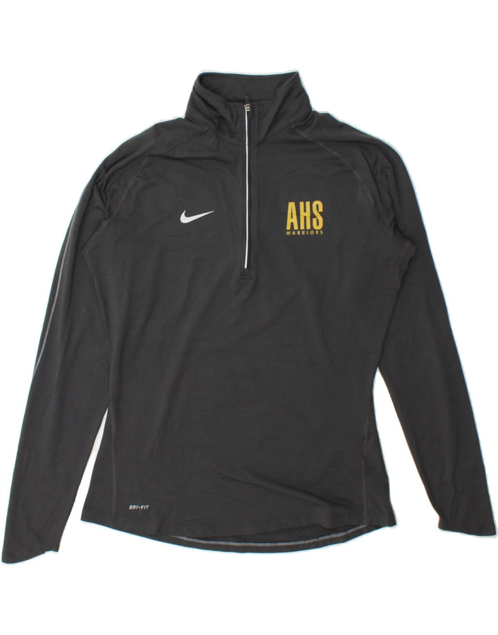 NIKE Womens Dri Fit Graphic Pullover Tracksuit Top UK 14 Large Grey Vintage Nike and Second-Hand Nike from Messina Hembry 