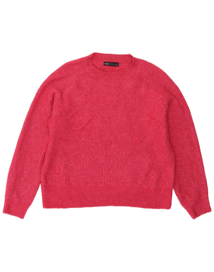 Marks & Spencer Γυναικείο πουλόβερ με λαιμόκοψη UK 14 Medium Pink Flecked
