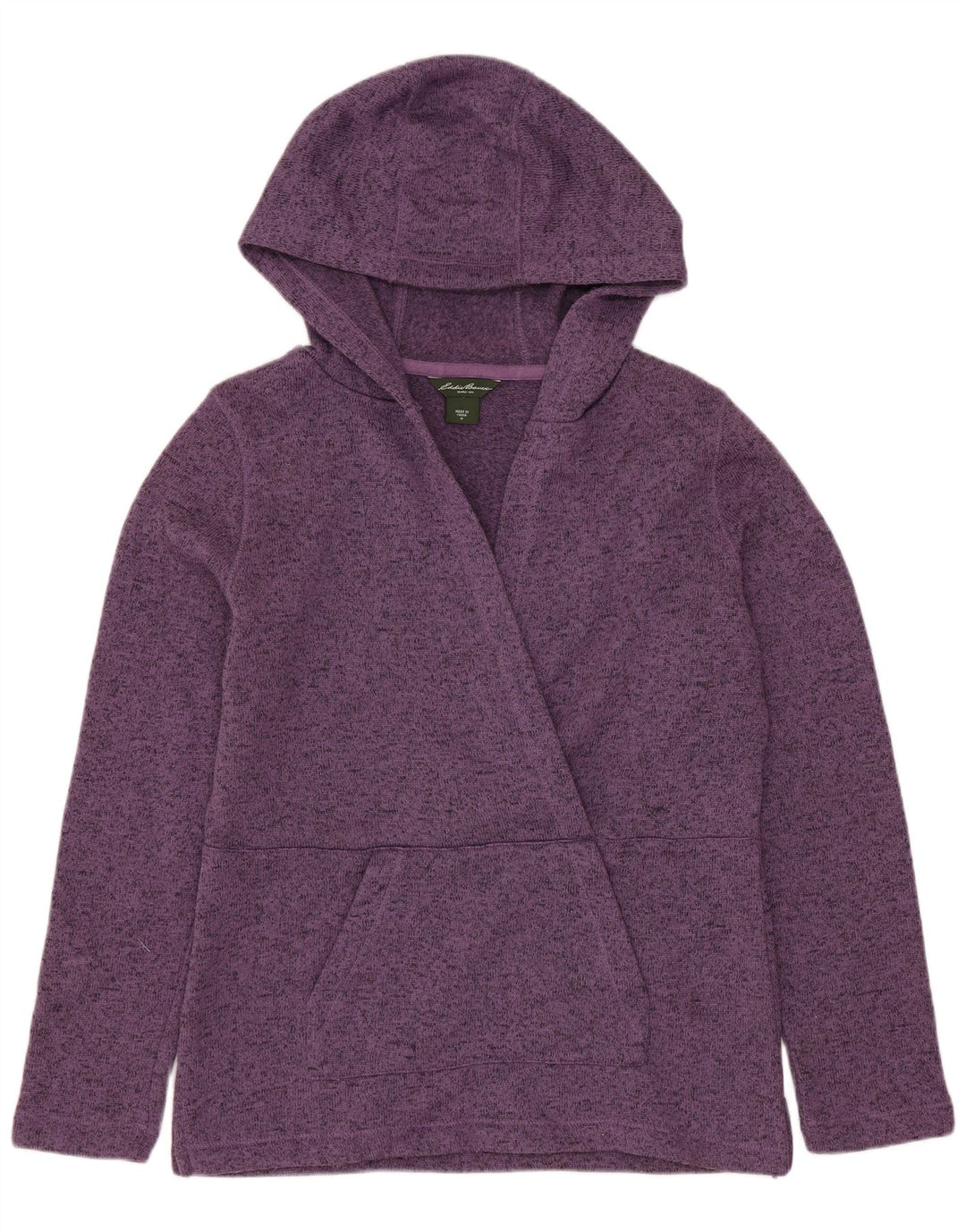 EDDIE BAUER Γυναικείο μπλουζάκι με κουκούλα UK 14 μεσαίου πορφυρού πολυεστέρας