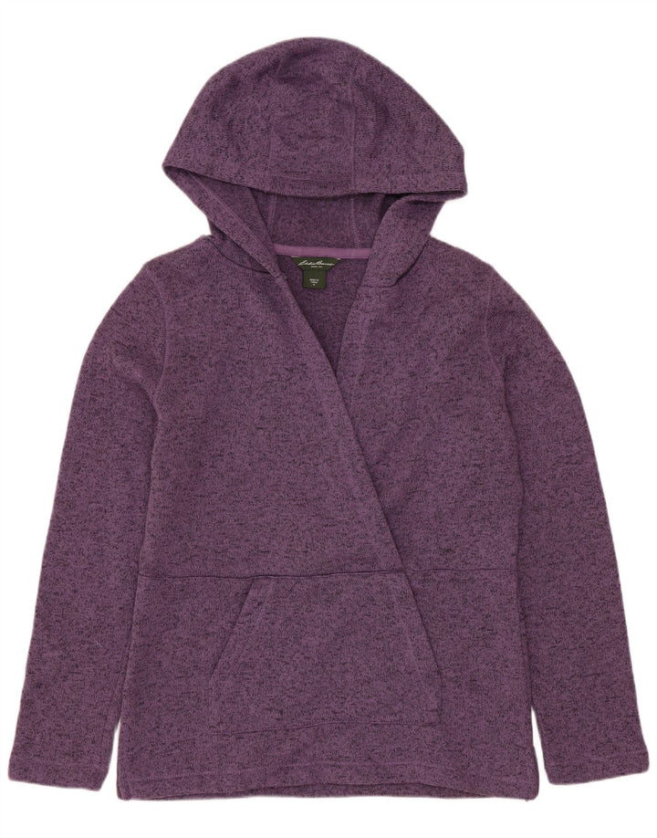 EDDIE BAUER Γυναικείο μπλουζάκι με κουκούλα UK 14 μεσαίου πορφυρού πολυεστέρας