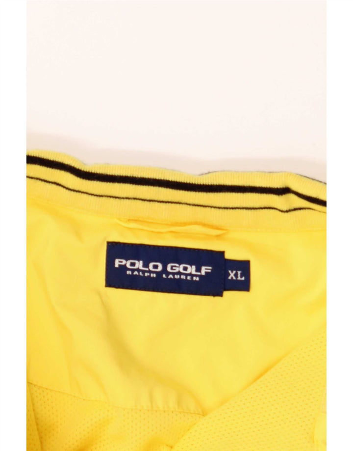 Πόλο Ralph Lauren Ανδρικό κοντομάνικο πουλόβερ πουκάμισο XL κίτρινο πολυεστέρα