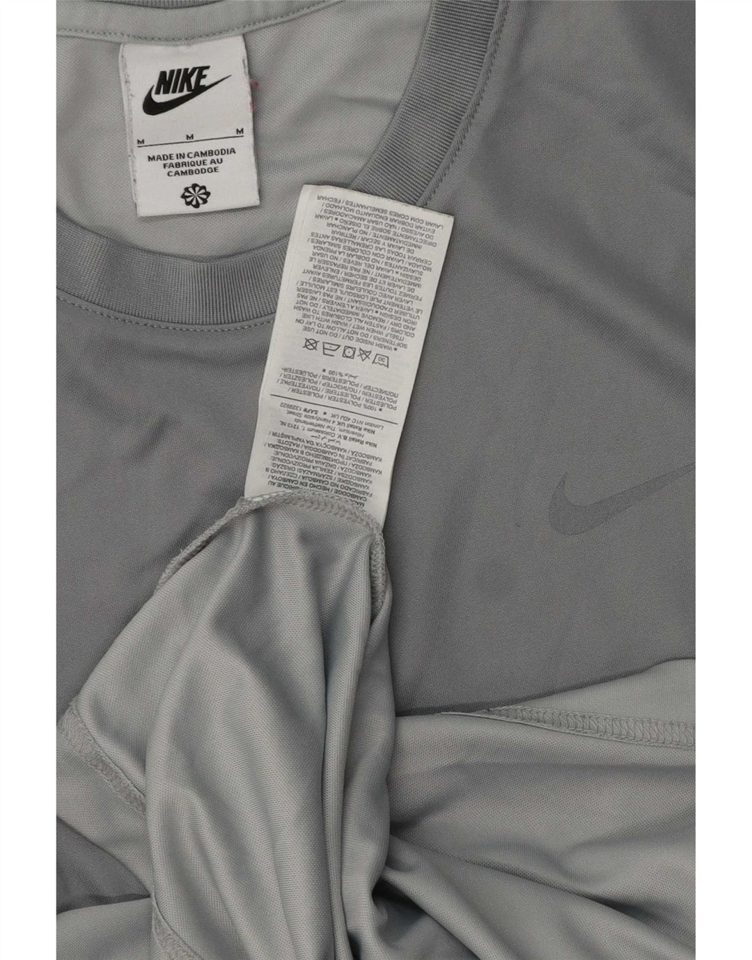 Ανδρικό γραφικό μπλουζάκι Nike με μεσαίο γκρι πολυεστέρα
