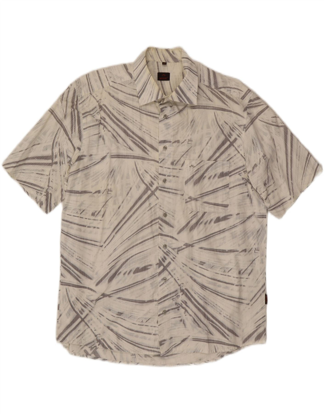 MCKAY Mens Short Sleeve Shirt Size 43/44 XL White Striped Vintage Mckay and Second-Hand Mckay from Messina Hembry 