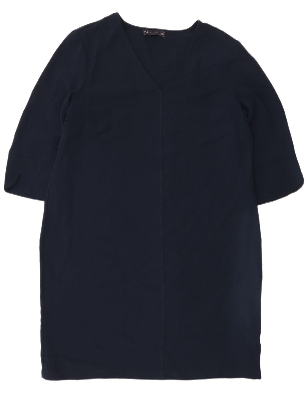 Marks & Spencer Γυναικείο φόρεμα 3/4 Sleeve Shift UK 16 Large Navy Blue