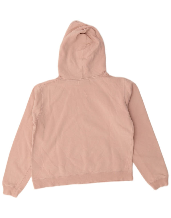 Fila Womens Crop Graphic Hoodie Jumper UK 14 Medium Pink Cotton