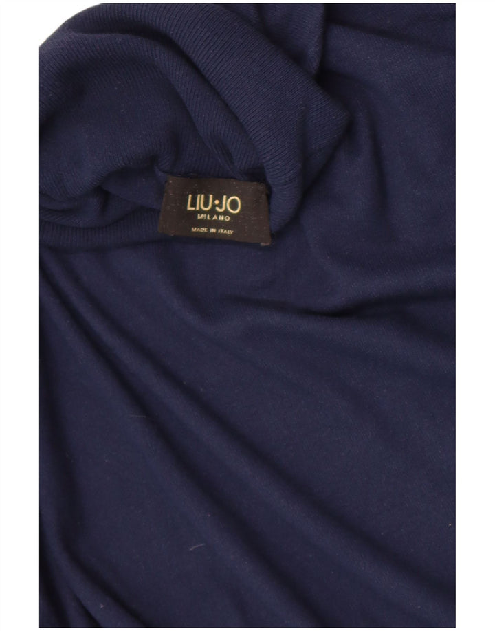 Liu Jo Γυναικείο πουλόβερ με ρολό λαιμόκοψη UK 12 Medium Navy Blue