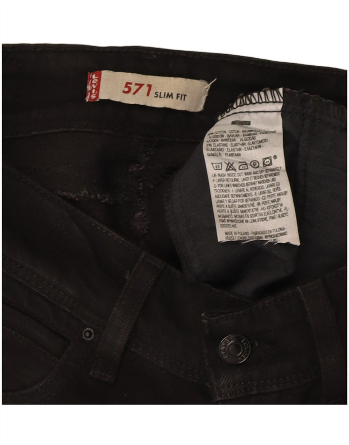 Γυναικείο Levi's 571 Slim Jeans W26 L30 Μαύρο βαμβακερό