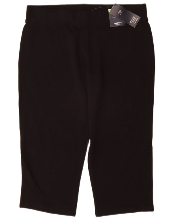 Marks & Spencer Γυναικεία φόρμα φόρμας Capri UK 12 μεσαίο μαύρο βαμβακερό