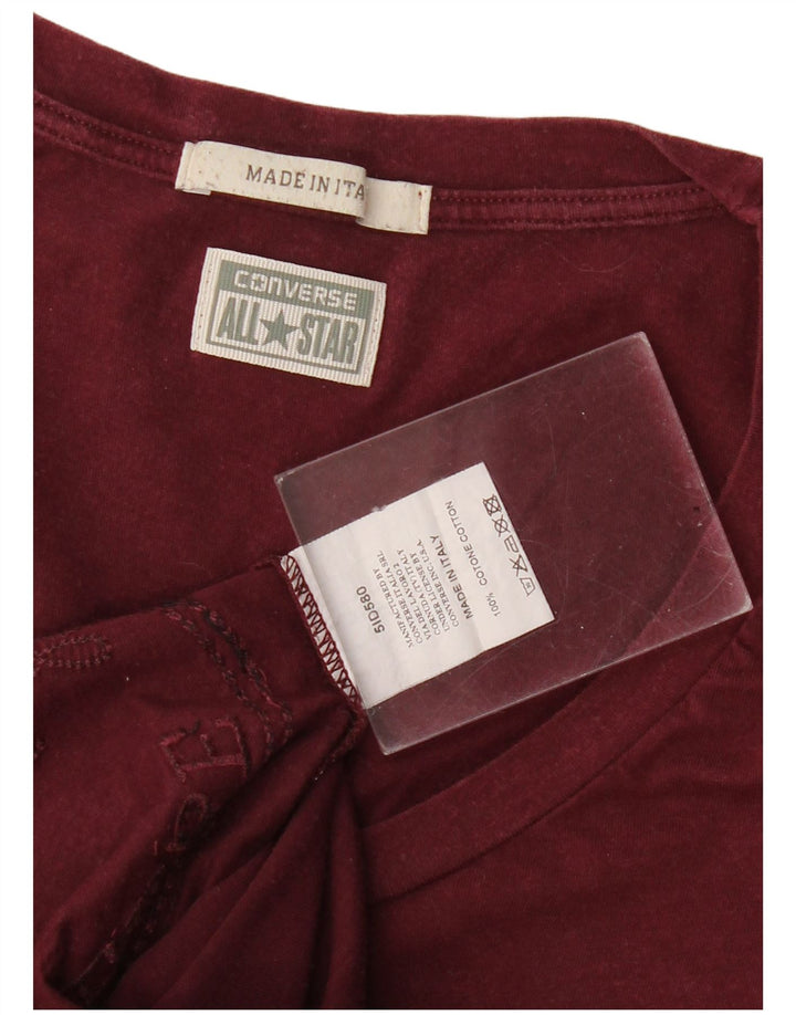 Γυναικείο γραφικό μπλουζάκι Converse Top UK 14 μεσαίο μπορντό βαμβάκι
