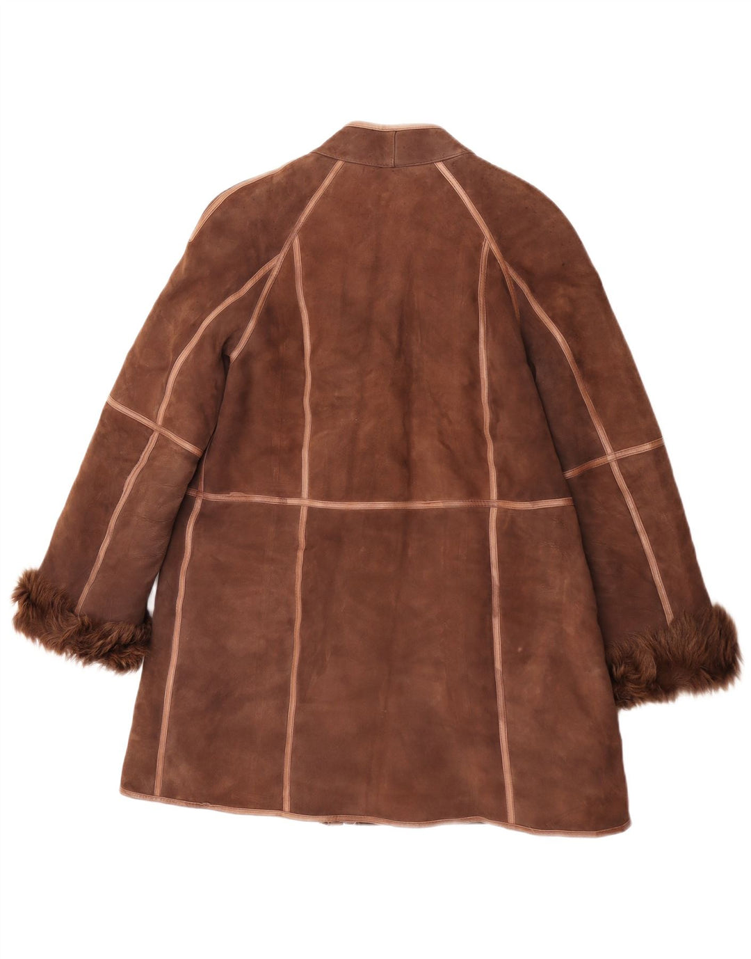 Vintage Γυναικείο Παλτό Shearling UK 14 Μεσαίο Καφέ