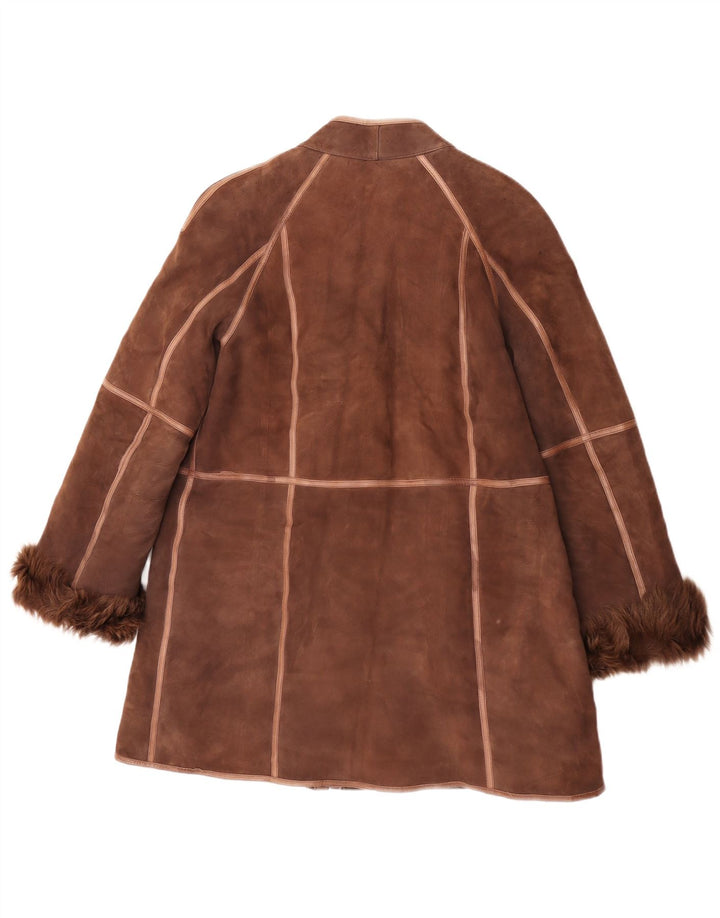 Vintage Γυναικείο Παλτό Shearling UK 14 Μεσαίο Καφέ