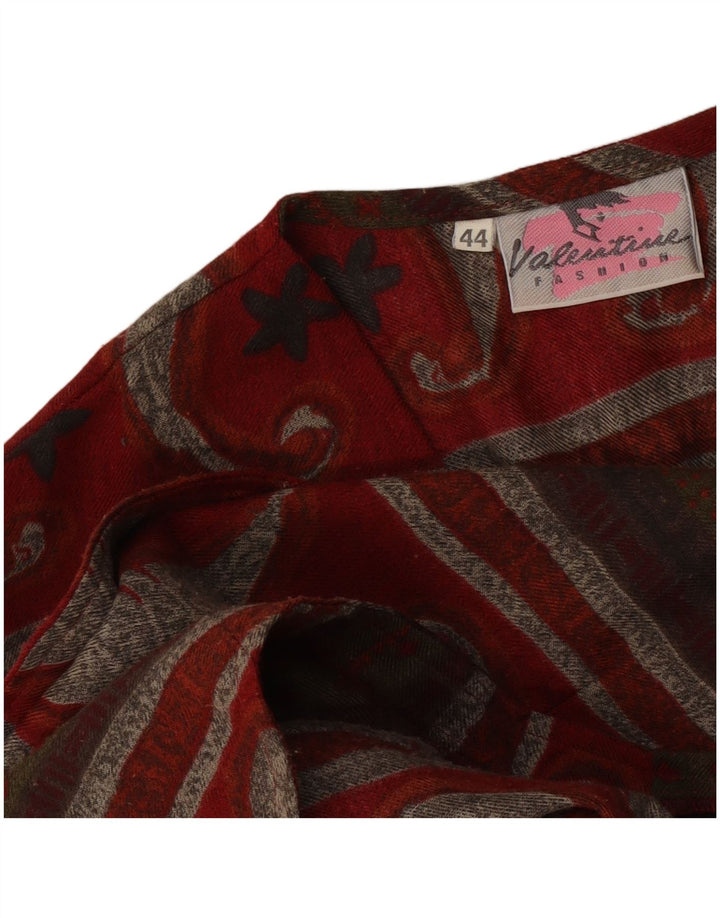 Vintage Γυναικείο Γιλέκο IT 44 Medium Burgundy Paisley Polyester
