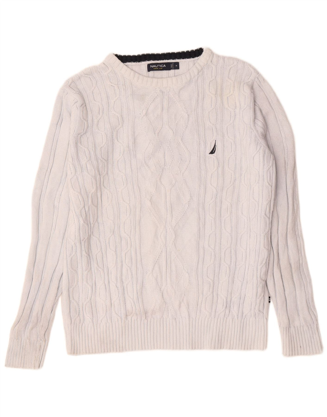 Ανδρικό πουλόβερ Nautica Boat Neck Jumper Μεσαίο λευκό βαμβακερό