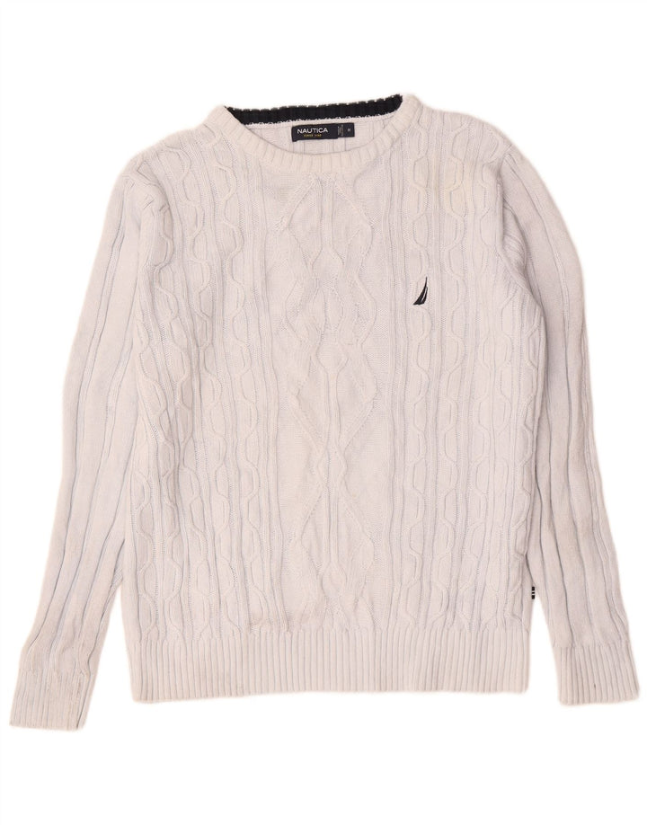 Ανδρικό πουλόβερ Nautica Boat Neck Jumper Μεσαίο λευκό βαμβακερό