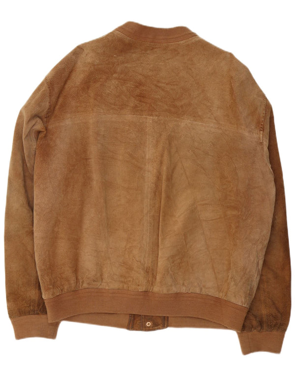 Essebi Ανδρικό Suede Bomber Jacket IT 54 2XL Καφέ Δερμάτινο