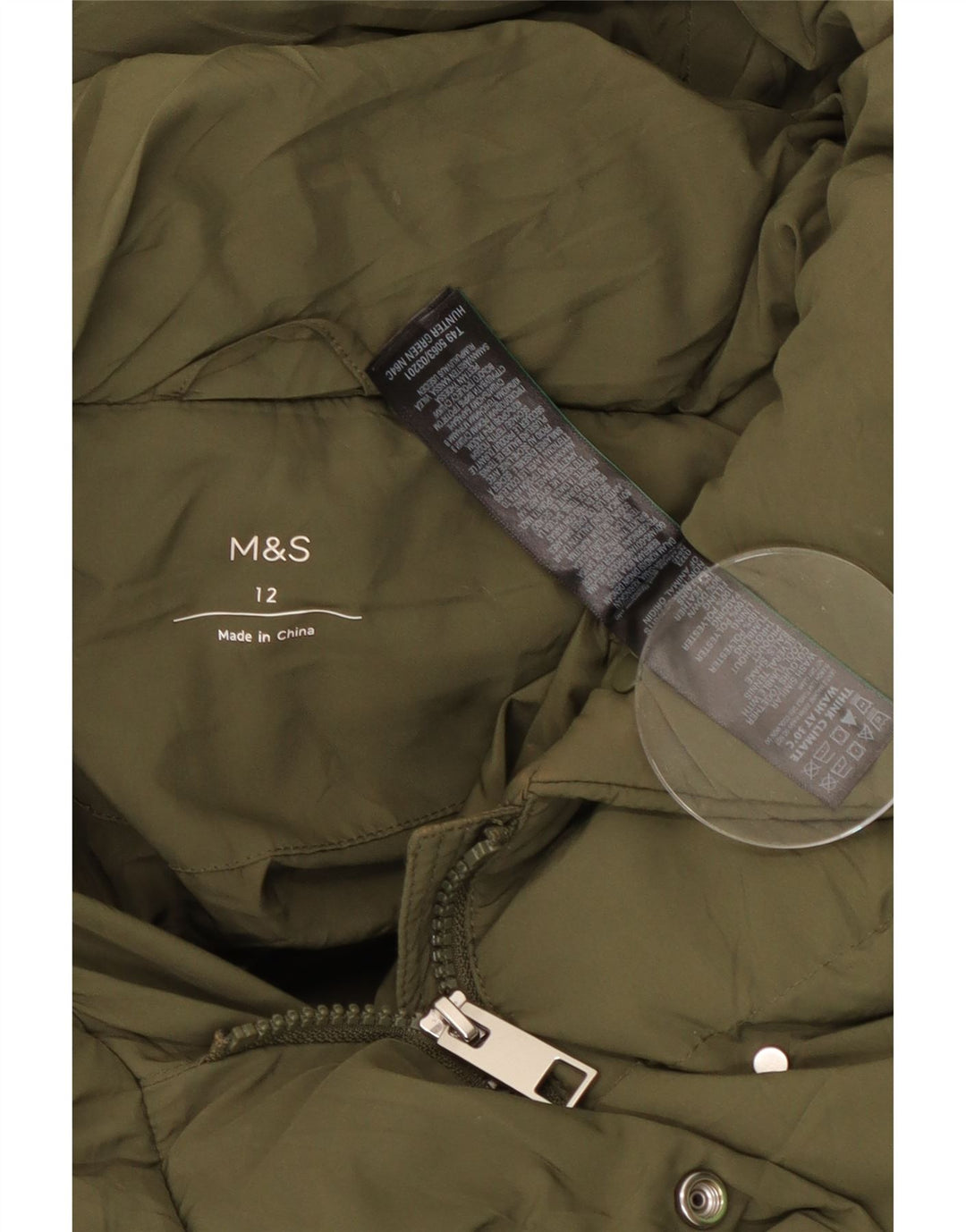 Marks & Spencer Γυναικεία κουκούλα με επένδυση Gilet UK 12 μεσαίο πράσινο πολυεστέρας