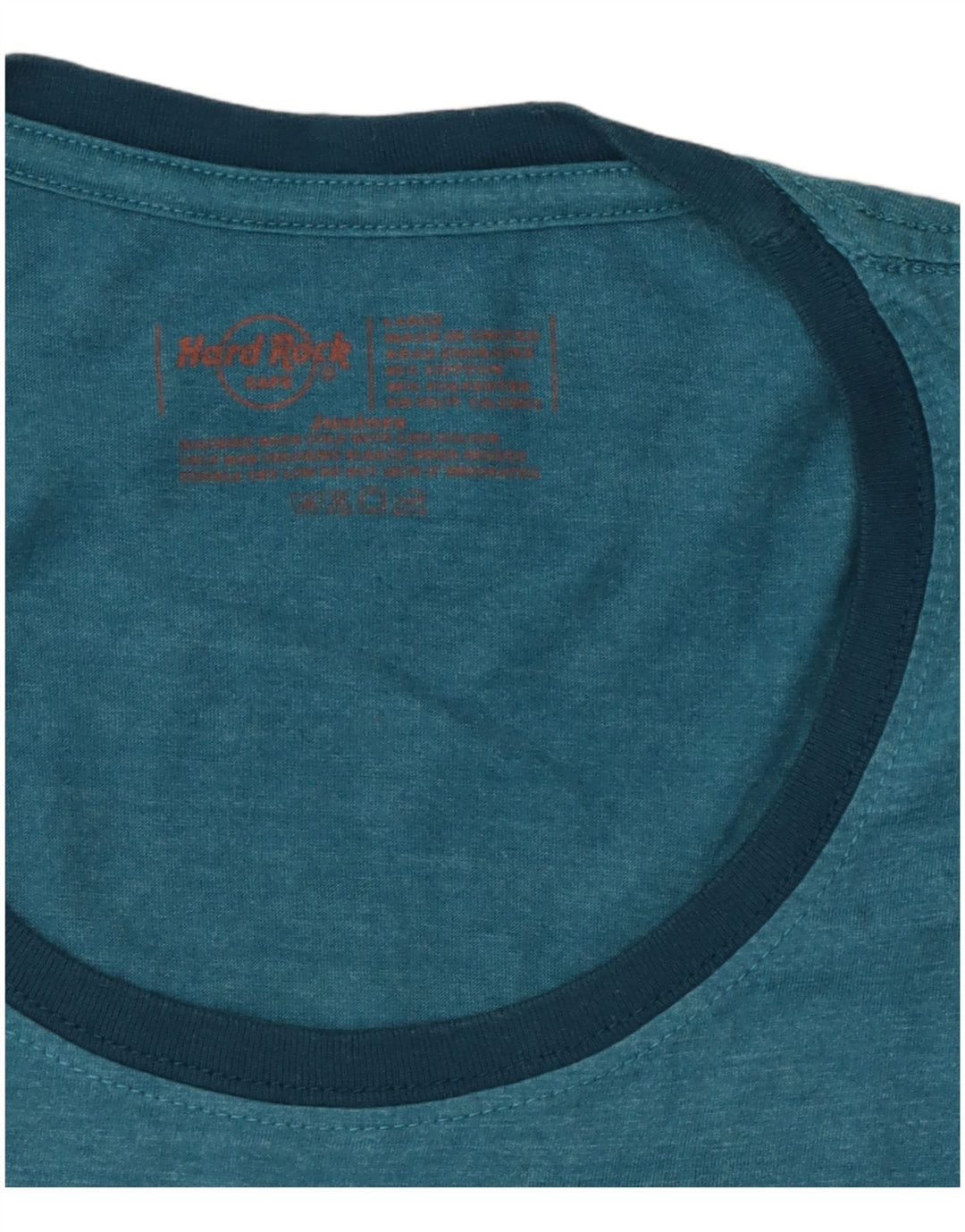 HARD ROCK CAFE Γυναικείο γραφικό μπλουζάκι τοπ UK 14 μεγάλο μπλε βαμβακερό