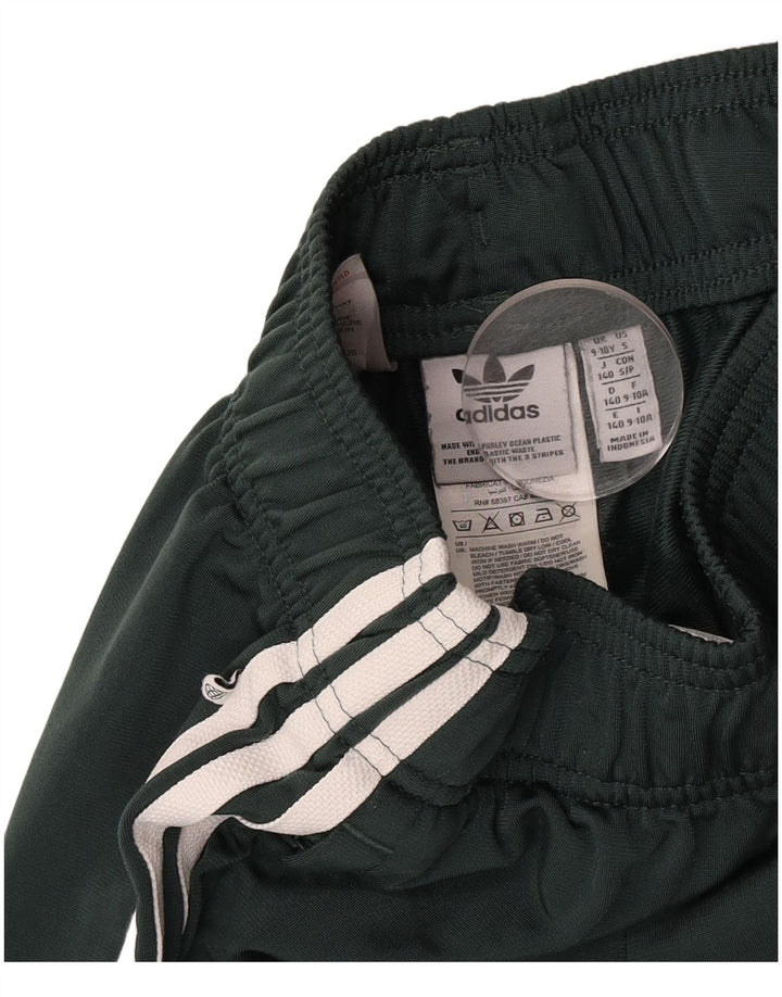 Adidas Boys Tracksuit Trousers Joggers 9-10 Years Green Polyester