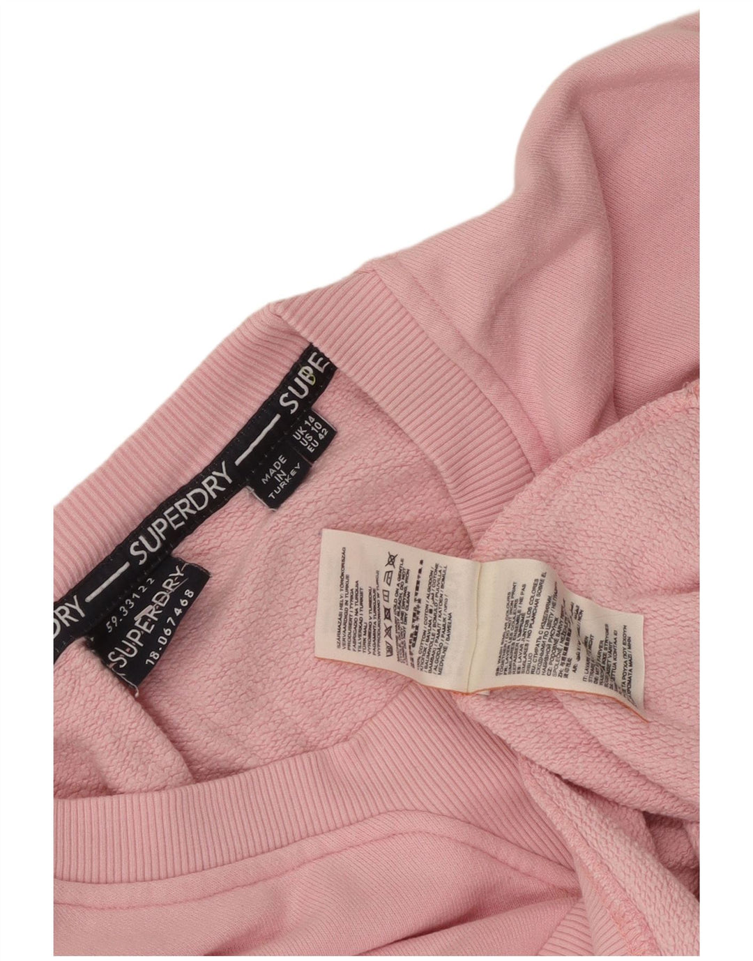 Superdry Γυναικείο Φούτερ με γραφικό μεγάλο μέγεθος Jumper UK 14 Large Pink