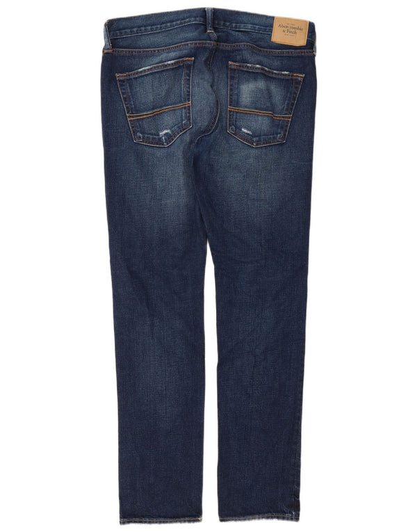 Ανδρικά στενά τζιν Abercrombie & Fitch W34 L32 Navy Blue Cotton