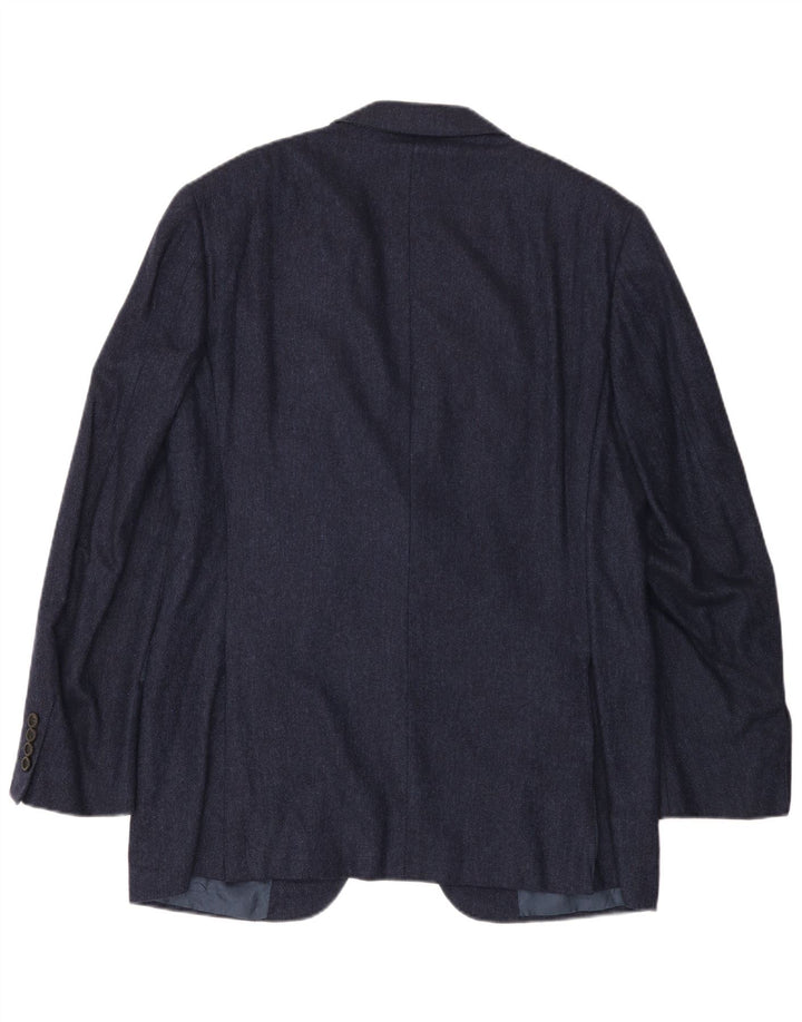 CANALI Ανδρικό σακάκι σακάκι με 2 κουμπιά IT 52 XL Navy Blue ψαροκόκκαλο κασμίρ