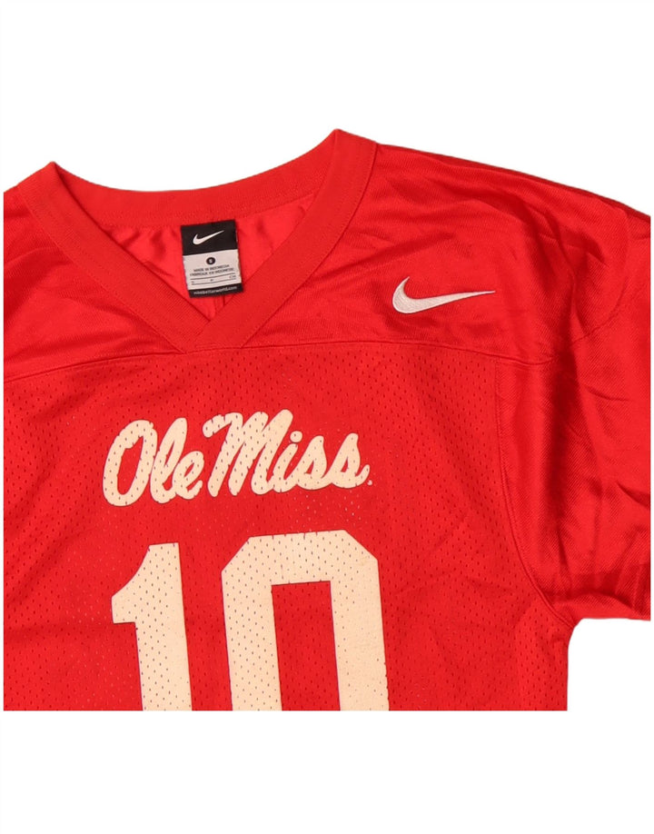 Γυναικείο γραφικό T-Shirt NIKE Crop Top UK 8 Small Red Polyester