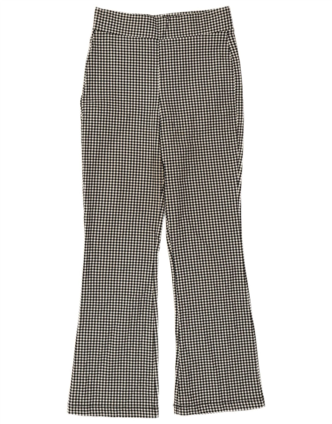 ZARA Γυναικείο παντελόνι Chino Bootcut Medium W28 L26 Μαύρο Gingham