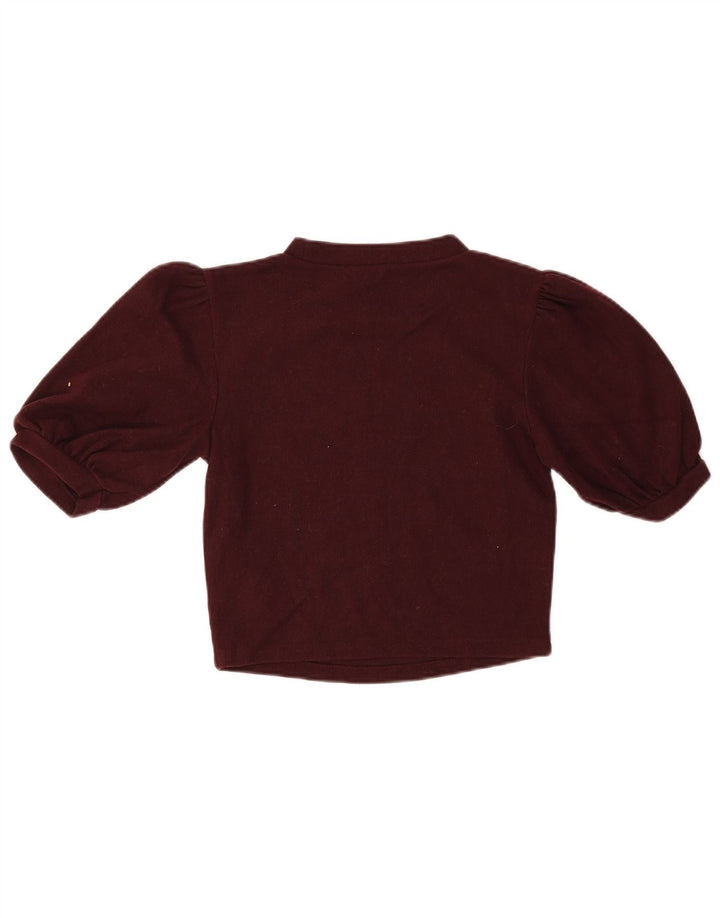 Zara Γυναικεία Μπλούζα Crop Top UK 8 Small Burgundy