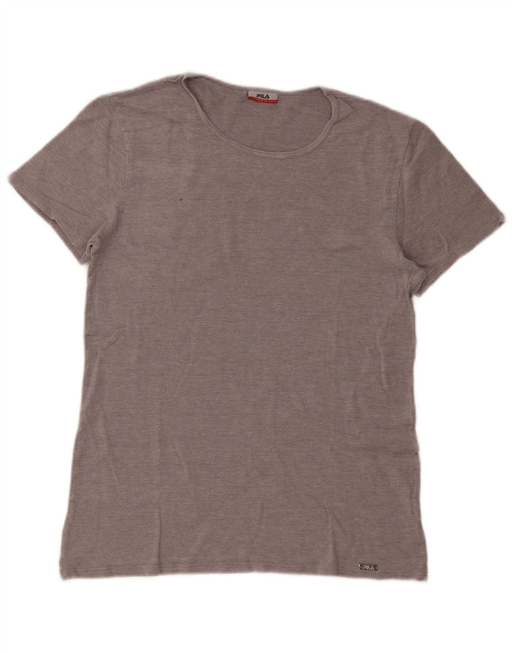 Γυναικείο T-Shirt FILA Top UK 14 Large Grey Modal