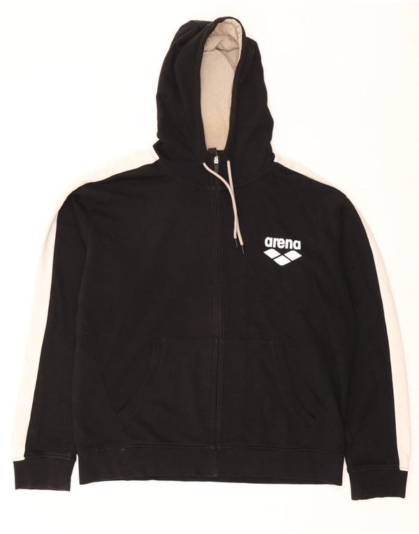 Ανδρικό πουλόβερ με κουκούλα με φερμουάρ Arena 2XL μαύρο βαμβακερό χρώμα